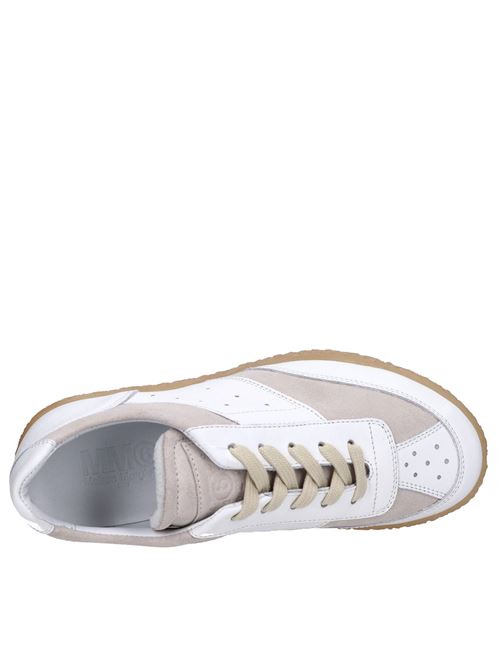 Leather sneakers MAISON MARGIELA | S59WS0212 P0673BIANCO-GRIGIO